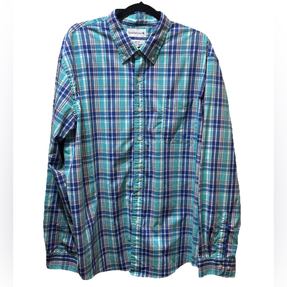 Saddlebred Blue Plaid Button Down Shirt